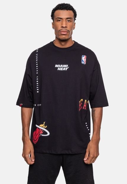 Camiseta NBA Oversize Miami Heat Preta - Marca NBA