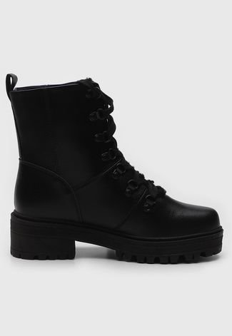 Bota Coturno Mooncity Cano Baixo Preta