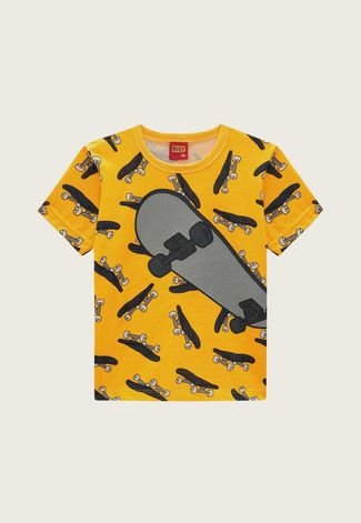 Camiseta Infantil Kyly Skate Amarelo