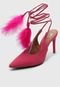 Scarpin Dafiti Shoes Pluma Amarração Rosa - Marca DAFITI SHOES