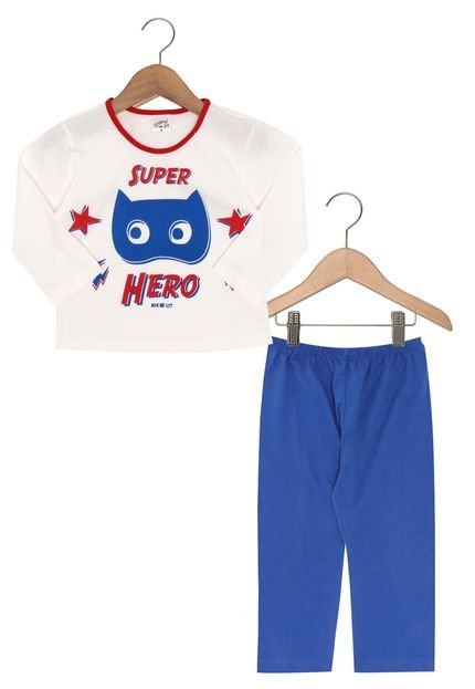 Pijama Ami de Lit Longo Menino Branco/Azul - Marca Ami de Lit