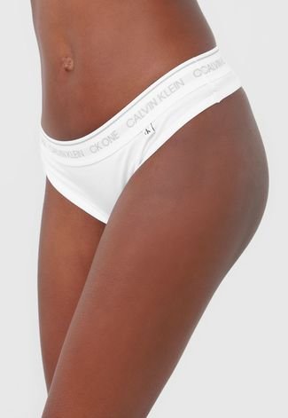 Calcinha Calvin Klein Underwear Fio Dental Ck One Branca - Compre Agora