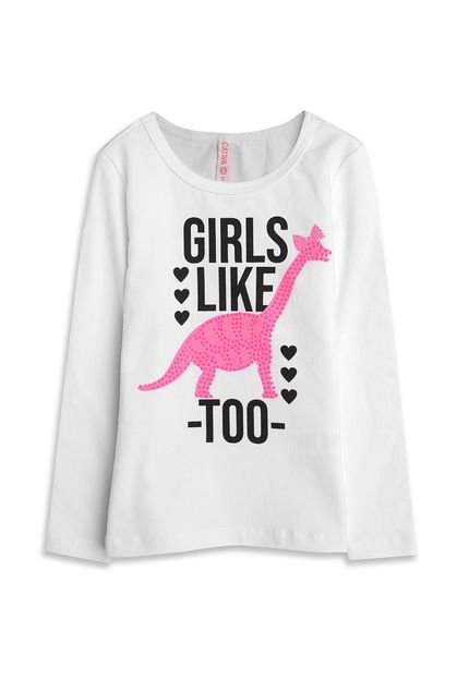 Blusa Cativa Kids Infantil Lettering Branca - Marca Cativa Kids