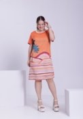 Vestido Curto Reto Plus Size Estampado com Retilínea Gola - Marca Lunender