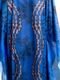 Vestido Kaftan Longo Cetim Estampado EXCLUSIVO Grafismo Organico Azul  - Marca 101 Resort Wear