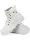 Kit de Bota Coturno Casual SapatoFran com Cadarço e Solado Tratorado Branco com Relógio - Marca CR Shoes