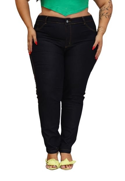 Calça Azulão Skinny Jeans Feminina Plus Size Alleppo Jeans - Marca Alleppo Jeans