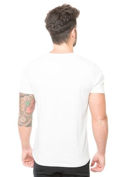 Polera blanca cuello redondo clearance