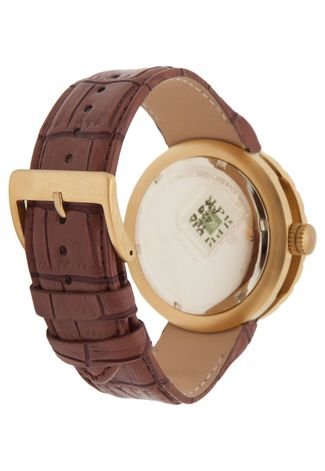 Relógio Dumont Croco Dourado/Marrom