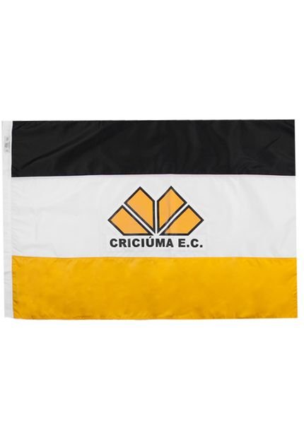 Bandeira Licenciados Futebol Criciúma 4 pano (256x180) Branca/Amarela - Marca Licenciados Futebol