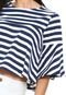 Blusa Cropped Nolita Listrada Azul-marinho - Marca Nolita