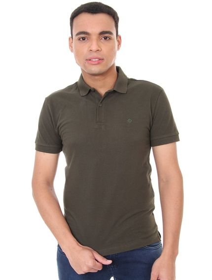 Polo Forum Masculina Piquet Basic Verde Militar - Marca Forum