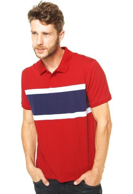 Camisa Polo DAFITI EDGE Listras Yatch Vermelha - Marca DAFITI EDGE