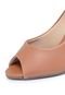 Peep Toe DAFITI SHOES Anabela Caramelo - Marca DAFITI SHOES