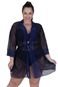 Robe Plus Size Hobby Detahe de Renda Adulto Feminino Terra e Mar Azul - Marca TERRA E MAR MODAS