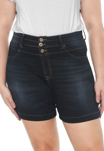 Short Jeans Lunender Mais Mulher Plus Pespontos Azul-marinho - Marca LND Lunender Mais Mulher Plus