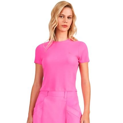 Camiseta Acostamento Basic Fashion In24 Rosa Feminino - Marca Acostamento