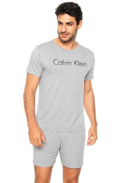 Pijama Calvin Klein Underwear Curto Estampa Cinza - Marca Calvin Klein Underwear