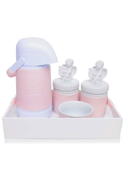 Kit Higiene Modern Detalhes Para Bebê Rosa - Marca Detalhes