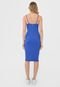 Vestido Colcci Midi Canelado Azul - Marca Colcci