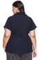 Camisa Almaria Plus Size Pianeta Lisa Azul Marinho - Marca Almaria Plus Size