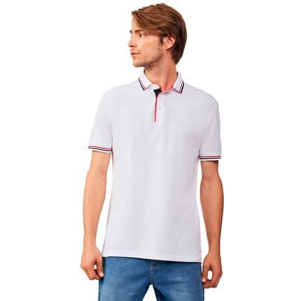 Camisa Polo Acostamento Lines IN23 Branco Masculino - Marca Acostamento