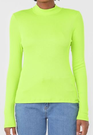 Blusa Cativa Canelada Neon Verde