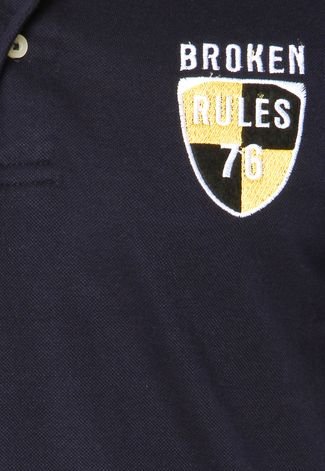 Camisa Polo Broken Rules Logo Azul