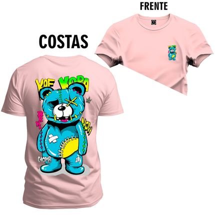 Camiseta Plus Size Unissex Algodão Estampada Kof Kopa Frente Costas - Rosa - Marca Nexstar