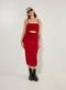 Vestido Midi Vermelho Com Abertura - Marca Youcom