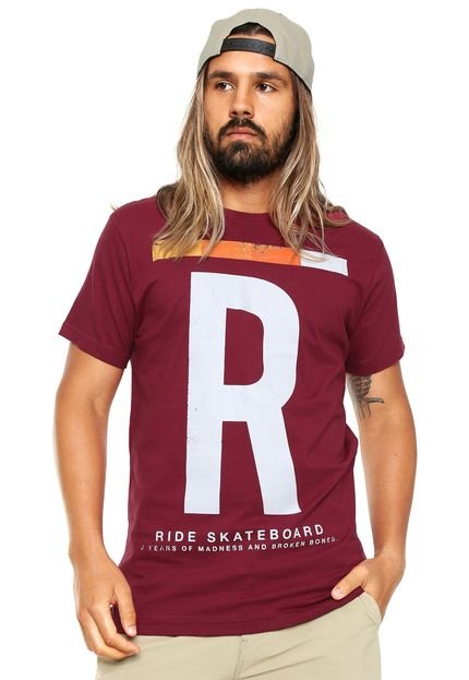 Camiseta Ride Skateboard Estampada Vermelha - Marca Ride Skateboard