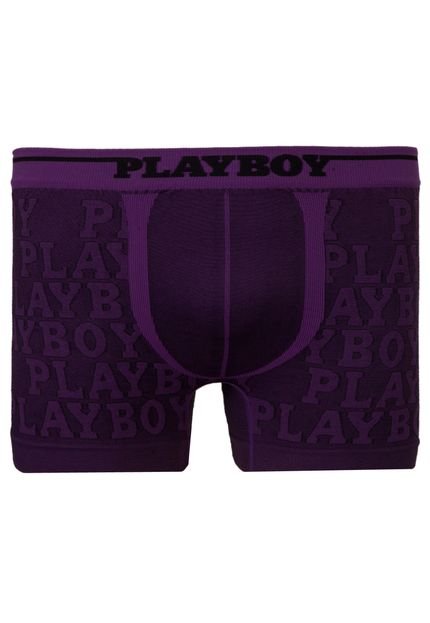 Cueca Playboy Boxer Logo Roxa - Marca Playboy