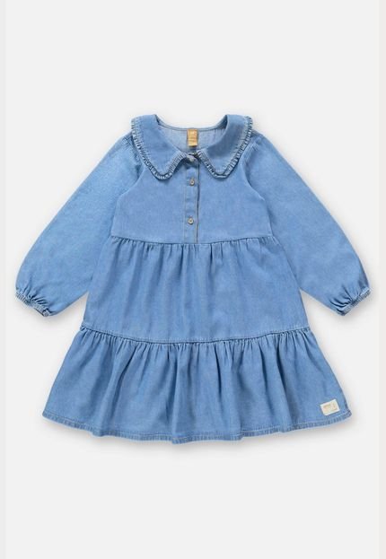 Vestido Jeans Infantil  Up Baby Azul - Marca Up Baby