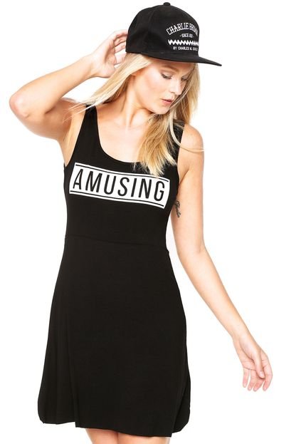 Vestido Linha Leve Curto Amusing Preto - Marca Linha Leve