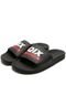 Chinelo Slide Qix Logo Preto - Marca Qix