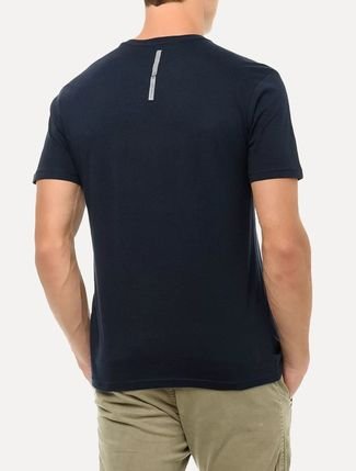 Camiseta Calvin Klein Jeans Masculina Slim Estampa Centro Cidades Azul Marinho