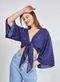 Kimono E Blusa 2 Em 1 Azul Com Florzinhas - Marca Youcom
