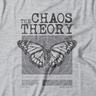 Camiseta Feminina Teoria Do Caos - Mescla Cinza