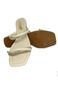 Sandalia Salto Baixo Delicada Leve Confortavel Modelo Transpaçada Baulada Off  Branco - Marca RYHEN CALCADOS