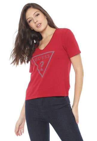 Psiquiatría utilizar Alcanzar Blusa Guess Logo Vermelha - Compre Agora | Dafiti Brasil