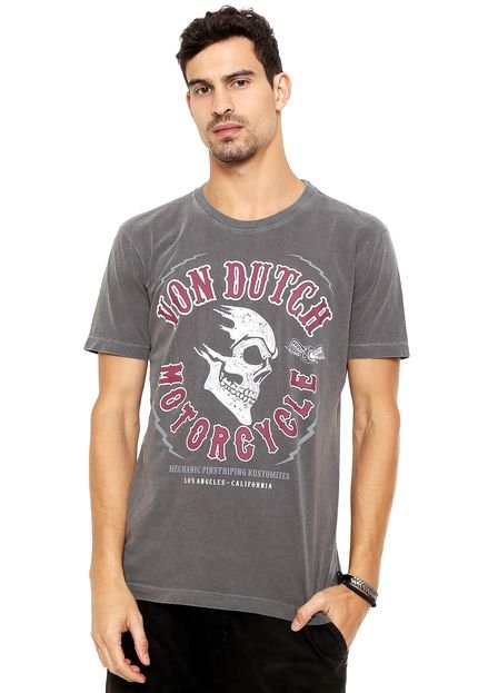 Camiseta Von Dutch  Estampada Cinza - Marca Von Dutch 