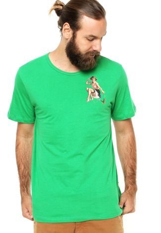 Camiseta Manga Curta Cavalera Pin Up Verde