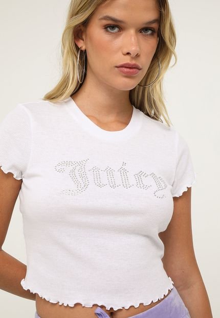 Blusa Cropped Canelada Forever 21 Juicy Branca - Marca Forever 21