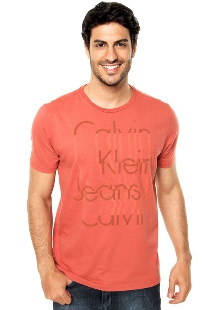 Camiseta Calvin Klein Jeans Logo Laranja - Marca Calvin Klein Jeans