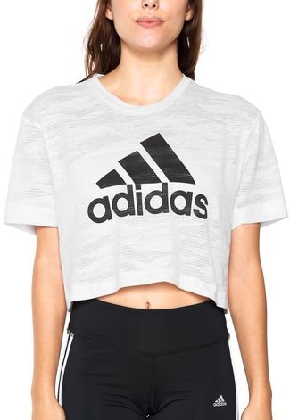 Camiseta Cropped adidas Performance Aeroknit Branca
