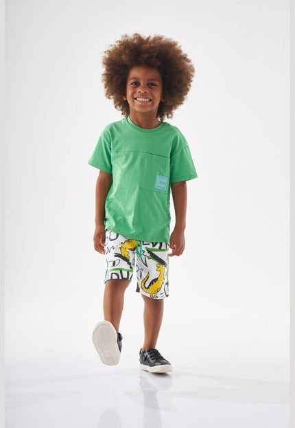 Conjunto Bermuda e Camiseta Menino Up Baby Verde - Marca Up Baby
