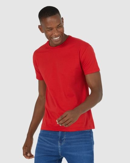 Camiseta Básica Masculina Gola Texturizada Em Algodão - Marca Malwee