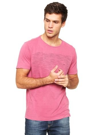 Camiseta Aramis Regular Fit Estampada Rosa