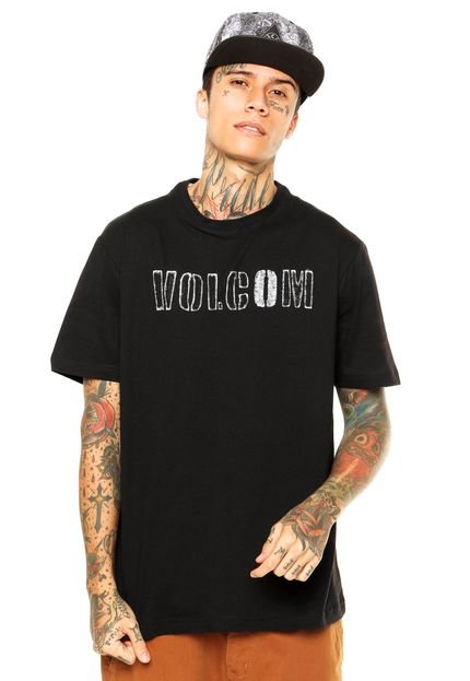 Camiseta Volcom Pencil Stencil Preta - Marca Volcom
