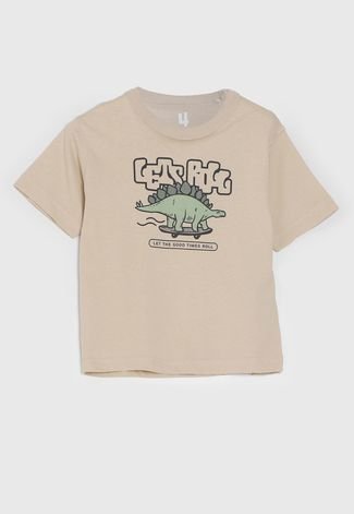 Camiseta Cotton On Dinossauro Bege